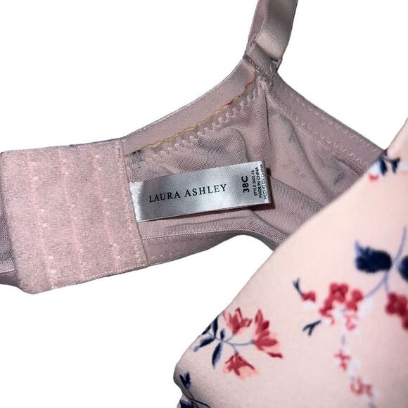LAURA ASHLEY Pink Floral Bra Size 38C - Picture 4 of 4
